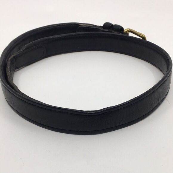 Vintage COACH Black Leather Belt with Brass Buckle made in NYC plant. main image 13